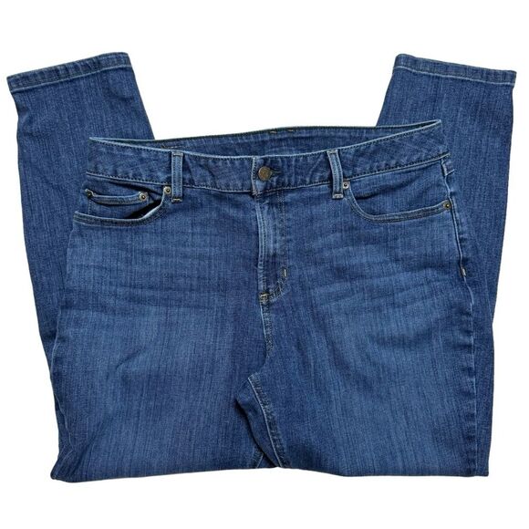 L.L. Bean Denim - L.L. Bean Women's BeanFlex Skinny Leg Favorite Fit Denim Blue Jeans Size 14P